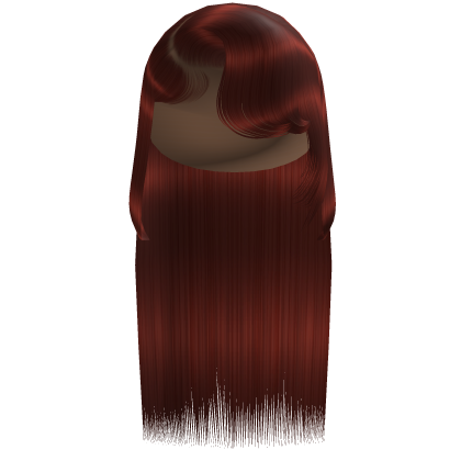 Sleek Side Swoop Bang Straight Hair (Red)