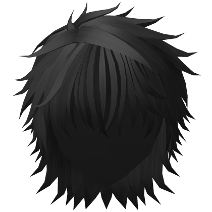 Fluffy Messy Anime Hair (Black) Roblox item