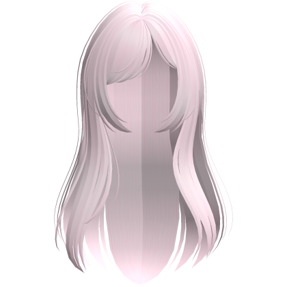 long layered light pink hair with side bangs Roblox item