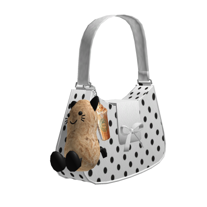 Halloween Cute Cat Polka Dot White Bag
