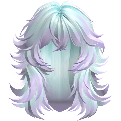 Pastel Goth Messy Grunge Layered Wolf Cut in Teal Roblox item
