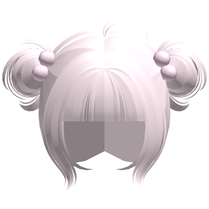 ♡ kawaii messy bun pink hair w pink clips Roblox item
