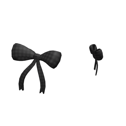 Black Plaid Hair Ribbons Roblox item