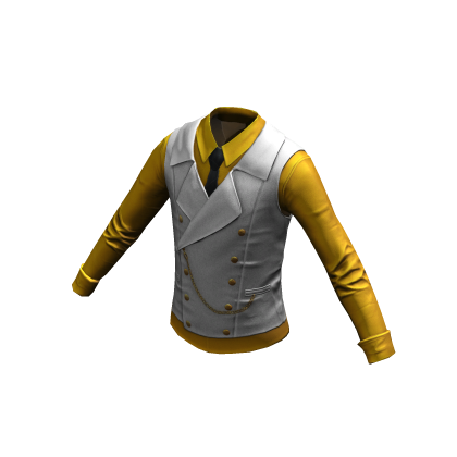 Formal Shirt w/ Vest & Tie | White Yellow