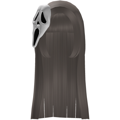 Vkei Hime Cut in Grey w/ Ghost Face Mask