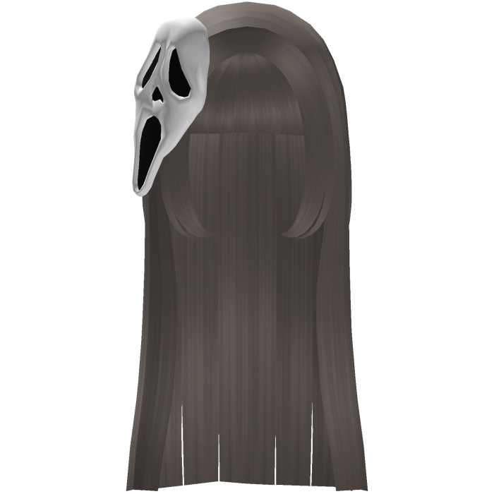 Vkei Hime Cut in Grey w/ Ghost Face Mask