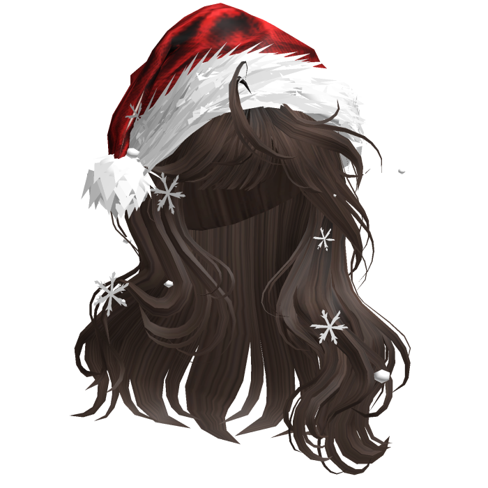 Christmas Hair w/Santa Hat (Brown)