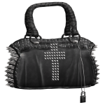 2000s Vintage Y2K Studded Cross Print Bag Black