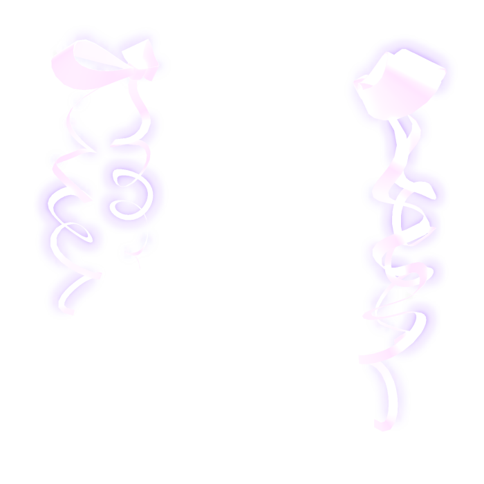glowing emissive purple 💜 kawaii cute doll ribbon