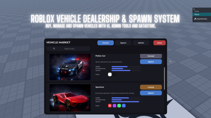 Vehicle Dealership and Spawn System preview 1
