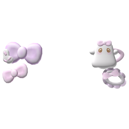 . ‿ ♡ kitty ghost halloween pink & purple clip Roblox item