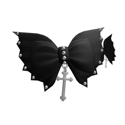 Emo Bat Ribbon Hair Clip Black Roblox item