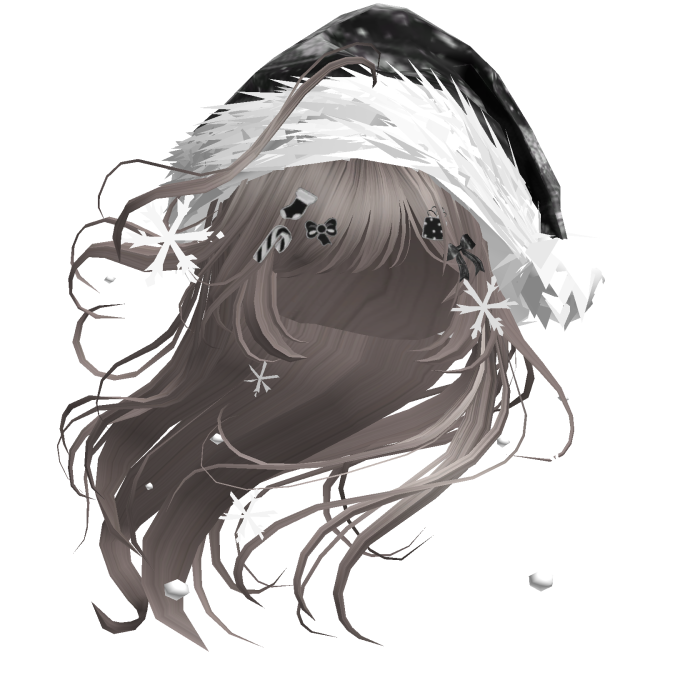 Lush Windy Hair w/Santa Hat (Ash)
