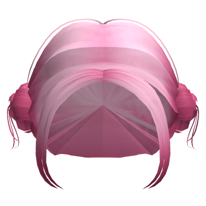Korean Hairstyle Cute Low Double Buns in Pink thumbnail