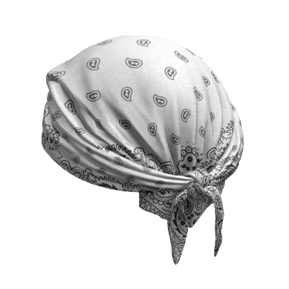 White Tied Bandana Hat Paisley Headwrap Head Y2K | Roblox Item