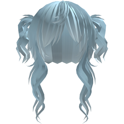 ‘’ (๑ — ‸ ҂)ゝcurly emo twin tails in pastel blue Roblox item