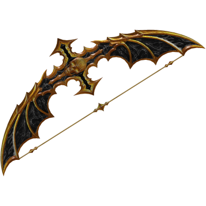 Skullbound Gold and Black Goth Reaper Bow