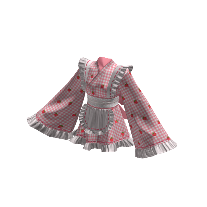 ☁️ Kawaii Strawberry Maid Yukata (Pink)