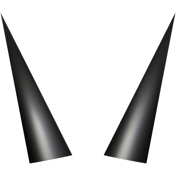 black spiky horns