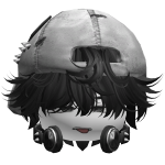 Backwards Cap Boy Hair w/ Face (Black)