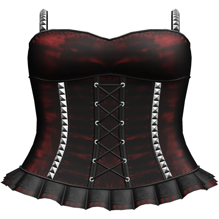 Gothic Laced Striped Dress in Red & Black