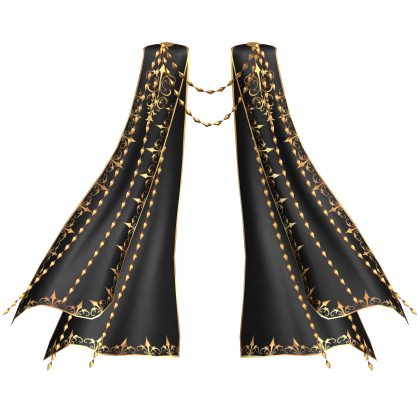 1.0 Royal Dual Capes with Chains - Black/Gold