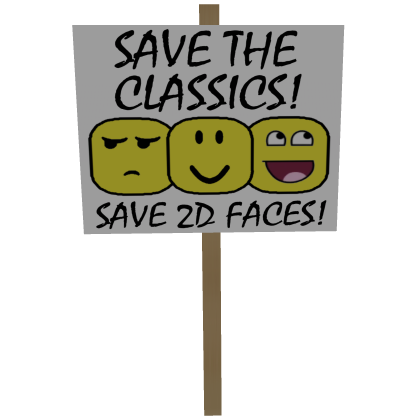 Classic Face Protest Sign [Back] Roblox item