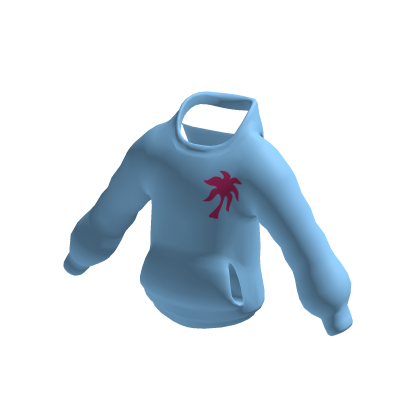 Pink Palm Puff Hoodie (Blue) thumbnail