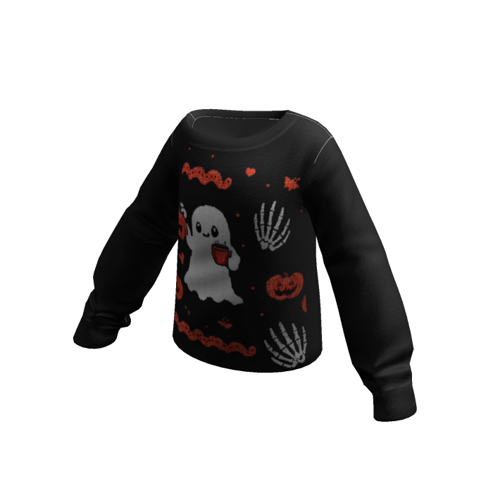 Black Ghost One Shoulder Sweater