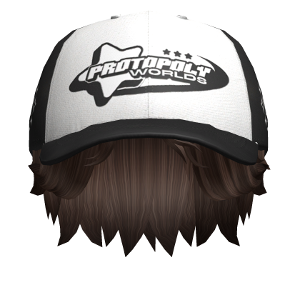 Brown Skater Boy Hair w Black Y2K Cap Roblox item