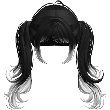 Flowy Long Igari Lolita Pigtails (Black&White) Roblox item