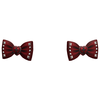 Red Vkei Bow Double Hairclips