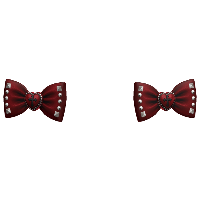 Red Vkei Bow Double Hairclips