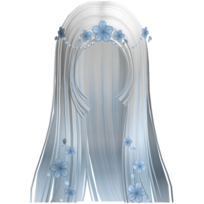 Sakura Princess Hime Cut (White&Blue) Roblox item