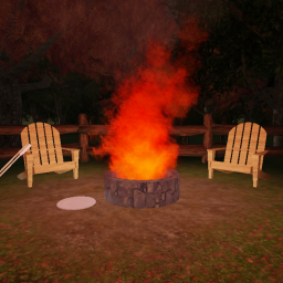 Raging Evening Fire Scene
