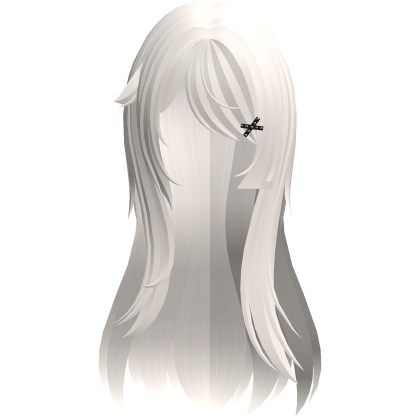 grunge long vkei emo hair clips in platinum blonde Roblox item
