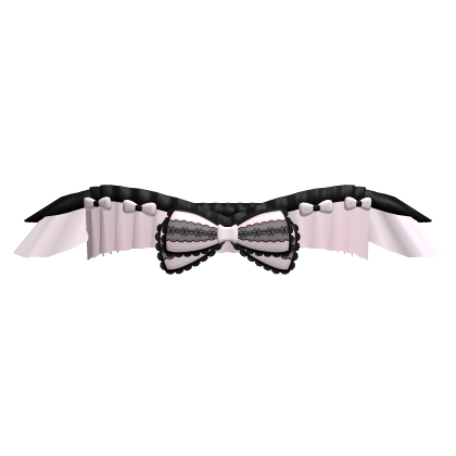 Laced bow shoulder ruffle - pink thumbnail