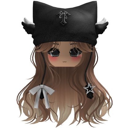 cute fluffy emo Y2K cat hair (Blonde) Roblox item