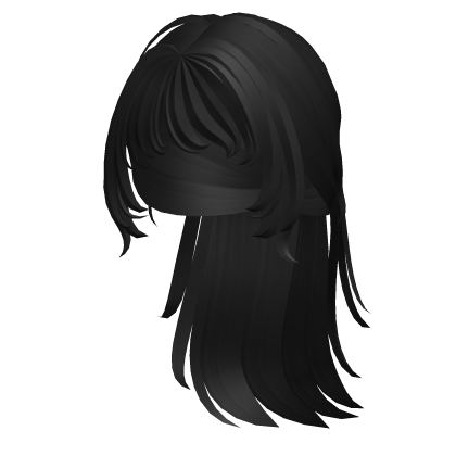 black emo low ponytail hair Roblox item