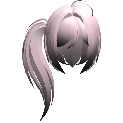 moe emo long fluffy side ponytail pink black