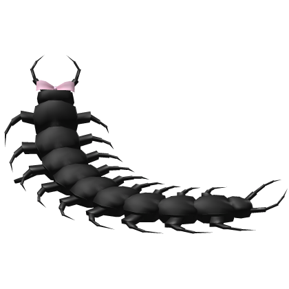 ꒰𖹭꒱ Kawaii Creepy Cute Pet Centipede Black+Bow