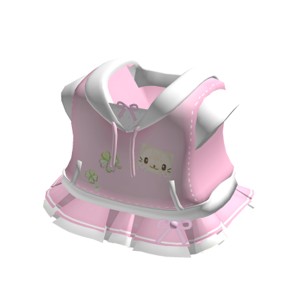 ♡ lucky clover kitty hoodie dress in pink