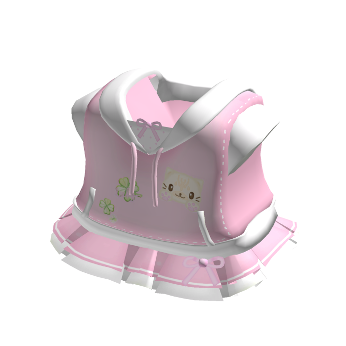 ♡ lucky clover kitty hoodie dress in pink