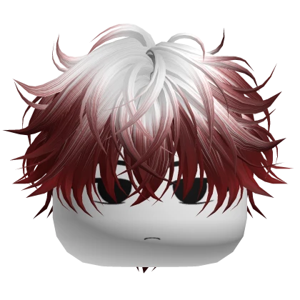 Cute Anime Moe Boy w Fluffy Hair (Red n White) | Roblox Item - Rolimon's