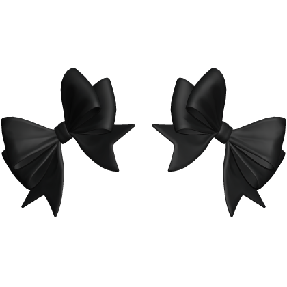 Double Bows Black Hair Clips Buns Adorable Ribbon Roblox item