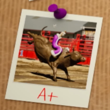 Kinger riding a bull