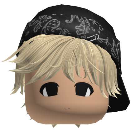 Boy mask Messy Emo Blonde Hair w Y2K cap Roblox item