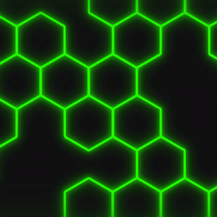 Green Neon Hexagon Background