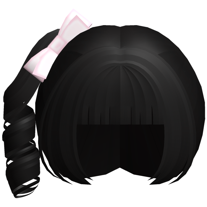 black kawaii curly side ponytail cutie