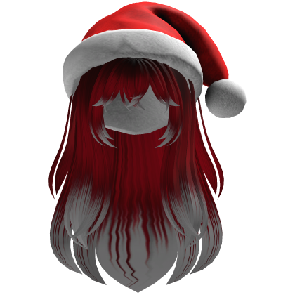 cute fluffy hair and a Christmas hat beret (Red)